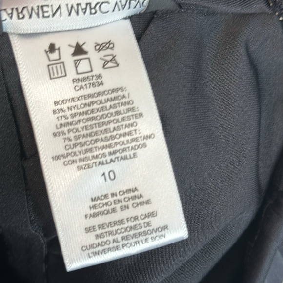 Carmen Marc Valvo One Piece Black Cutout Swimsuit Size 10 - Picture 11 of 13